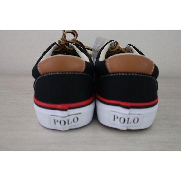 Polo Ralph Lauren Men's Sz 8 Black Keaton-Pony Low Top Canvas Sneaker Loafers - Picture 5 of 8